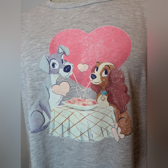 Torrid Disney Lady and the Tramp Gray Dog T-Shirt Size M/L, New - Picture 12 of 13